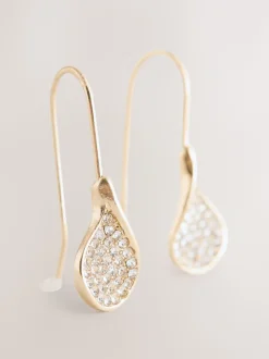 Tonalité d'or - Boucles d’oreilles gouttes pétales scintillantes