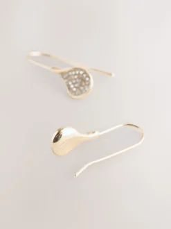 Tonalité d'or - Boucles d’oreilles gouttes pétales scintillantes