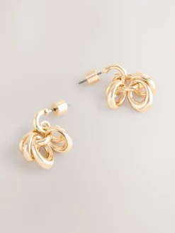 Tonalité d'or - Boucles d’oreilles créoles empilées