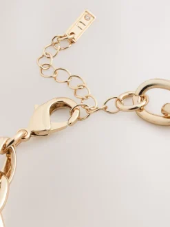 Tonalité d'or - Bracelet à grosse chaîne à maillons doubles
