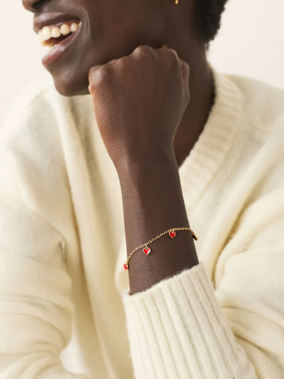 Tonalité d'or - Bracelet cœur délicat