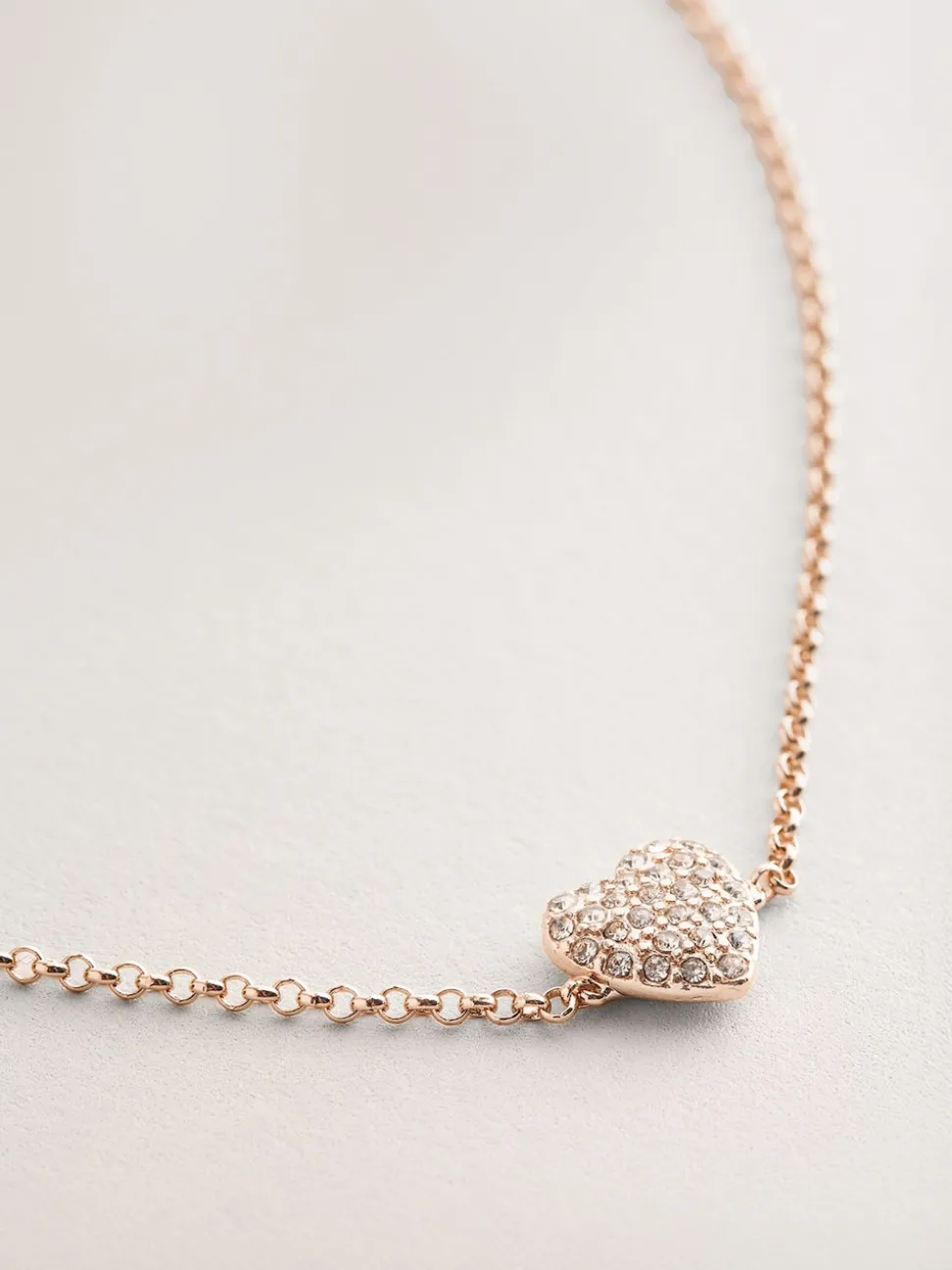 Tonalité d'or - Bracelet de cheville avec cœur pavé