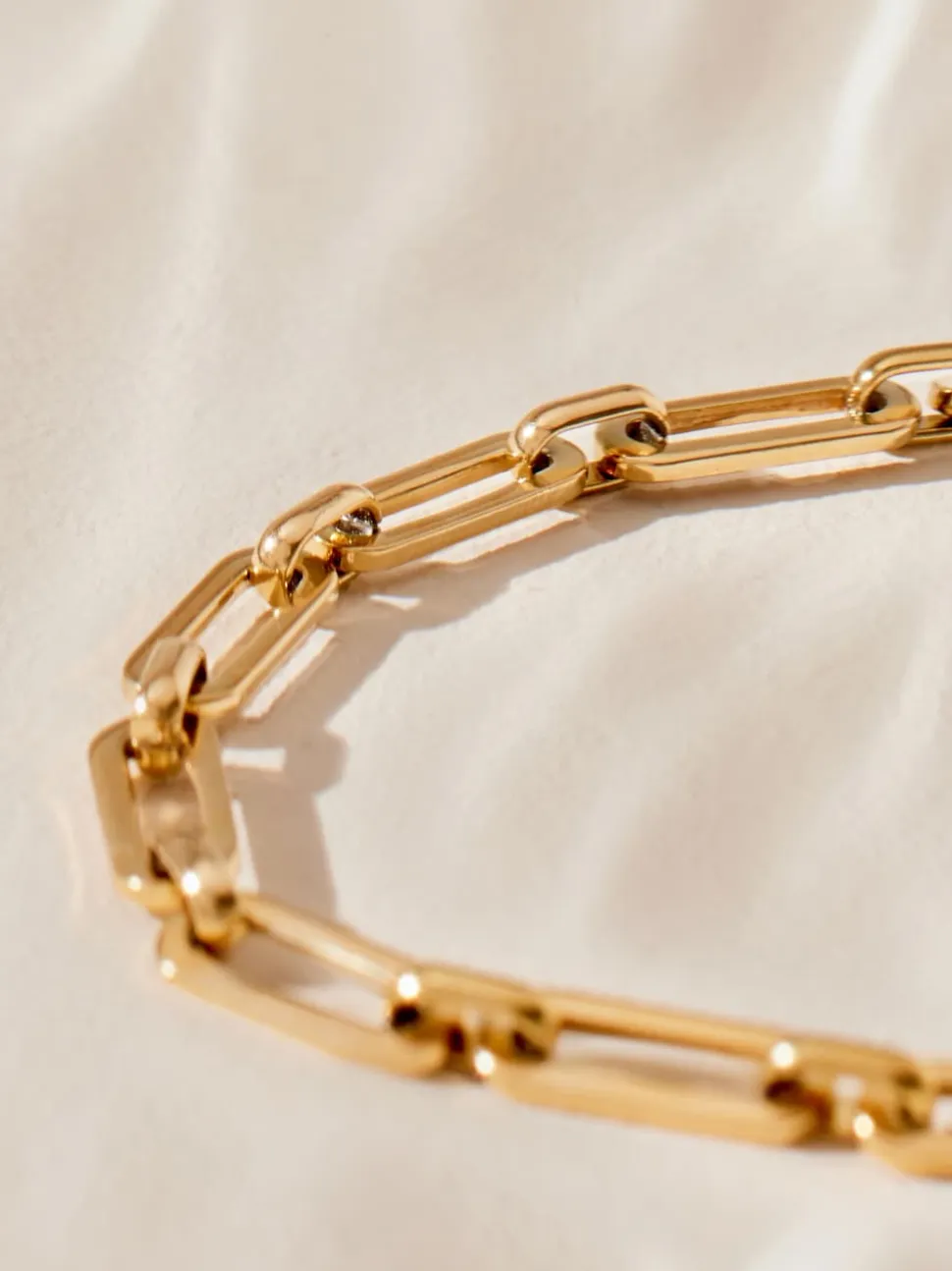 Tonalité d'or - Bracelet en acier inoxydable avec chaîne de trombones