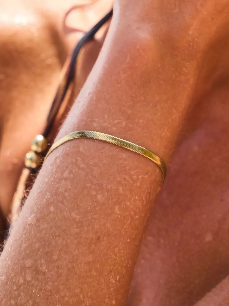 Tonalité d'or - Bracelet en acier inoxydable avec chaîne serpent