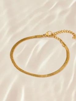 Tonalité d'or - Bracelet en acier inoxydable avec chaîne serpent