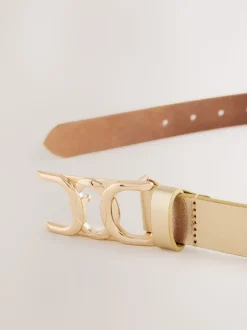 Tonalité d'or - Ceinture Regular Statement en cuir à boucle