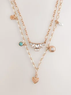 Tonalité d'or - Collier à breloque cœur