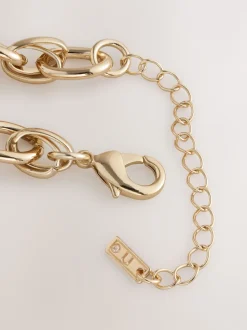 Tonalité d'or - Collier à double maillons et grosse chaîne