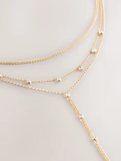 Tonalité d'or - Collier à gouttes superposées avec détails scintillants