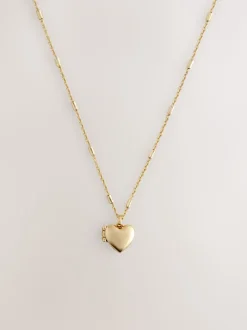 Tonalité d'or - Collier à médaillon cœur