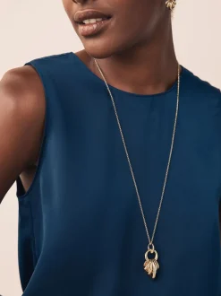 Tonalité d'or - Collier à pendentif cerceau empilé
