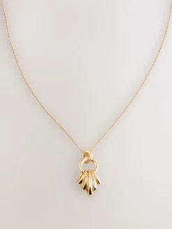 Tonalité d'or - Collier à pendentif cerceau empilé
