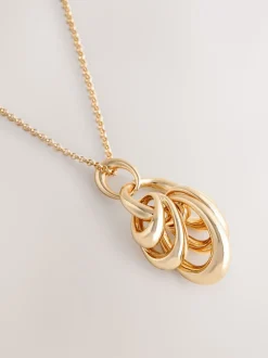 Tonalité d'or - Collier à pendentif cerceau empilé