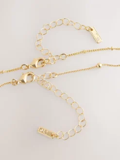 Tonalité d'or - Collier à pendentif pampille 2 couches