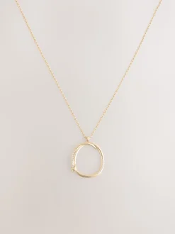 Tonalité d'or - Collier à pendentif cercle ouvert avec détails scintillants