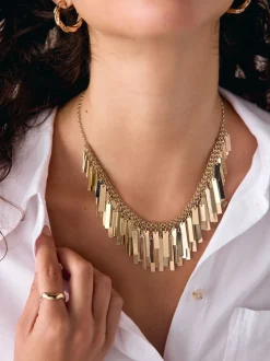 Tonalité d'or - Collier bavoir à éventails