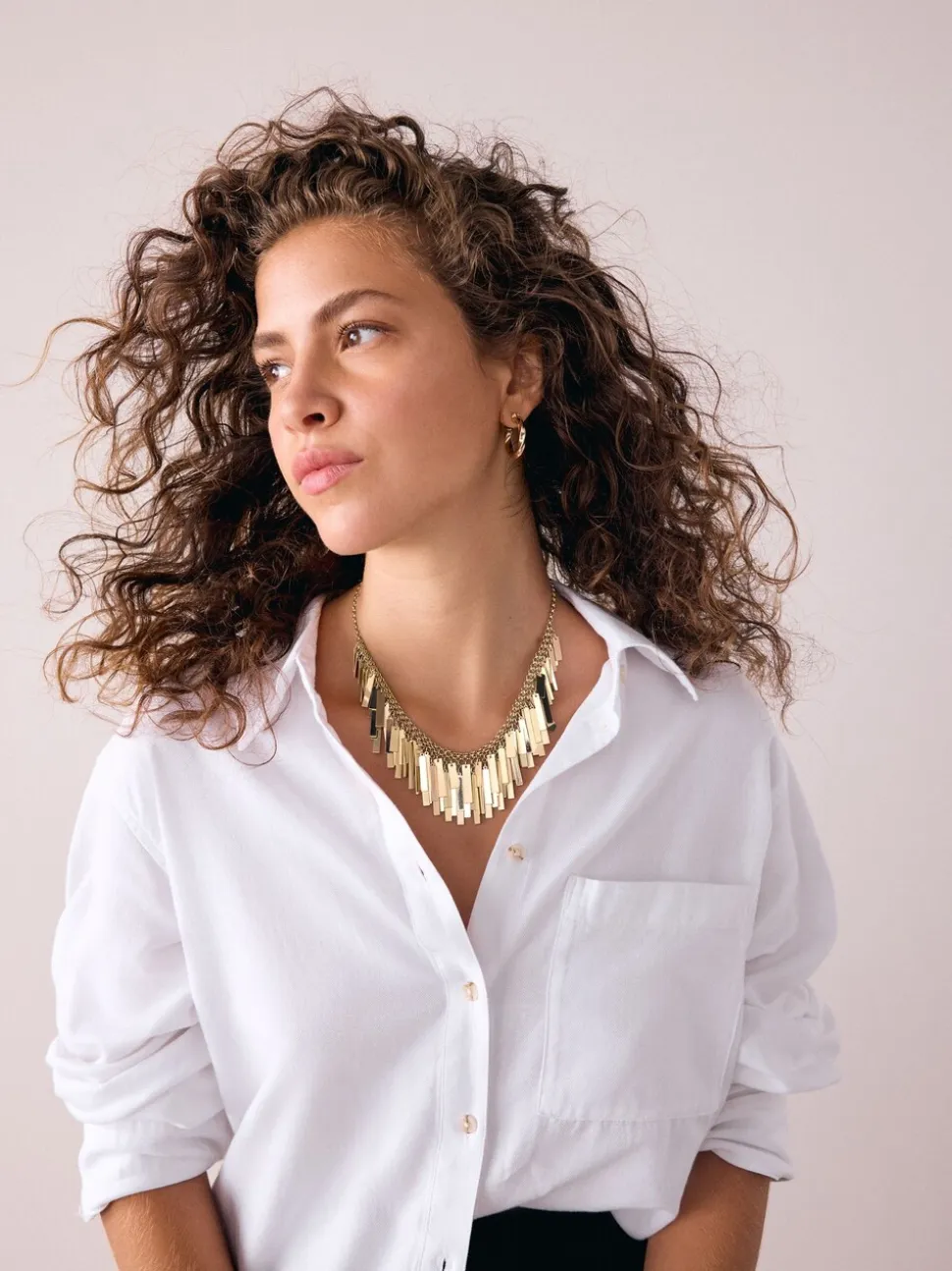Tonalité d'or - Collier bavoir à éventails