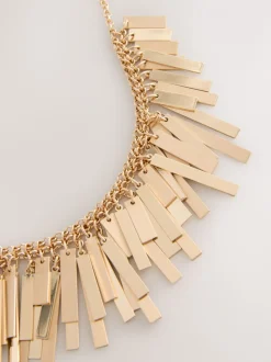 Tonalité d'or - Collier bavoir à éventails