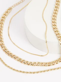 Tonalité d'or - Collier chaîne à trois couches