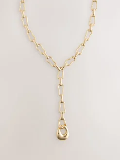 Tonalité d'or - Collier chaîne Y en forme