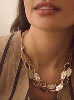 Tonalité d'or - Collier double épaisseur à découpe