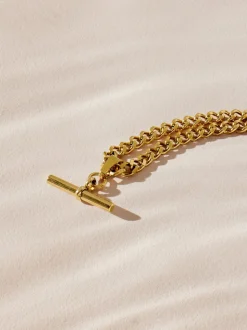 Tonalité d'or - Collier en acier inoxydable avec barre en T