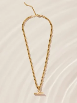 Tonalité d'or - Collier en acier inoxydable avec barre en T