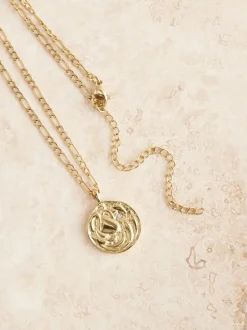 Tonalité d'or - Collier en acier inoxydable motif zodiaque