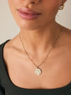 Tonalité d'or - Collier en acier inoxydable motif zodiaque