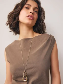 Tonalité d'or - Collier entrelacé avec pierres entrelacées