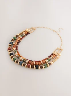 Tonalité d'or - Collier perlé superposé