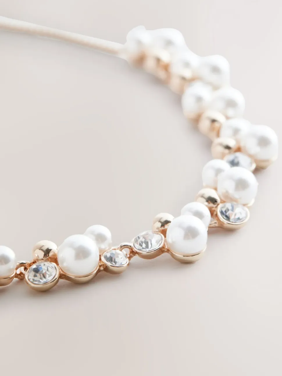Tonalité d'or - Collier pully effet perles scintillantes