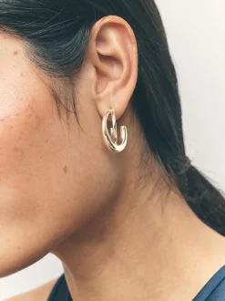Tonalité d'or - Créoles style entrelacé