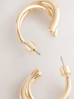 Tonalité d'or - Créoles style entrelacé