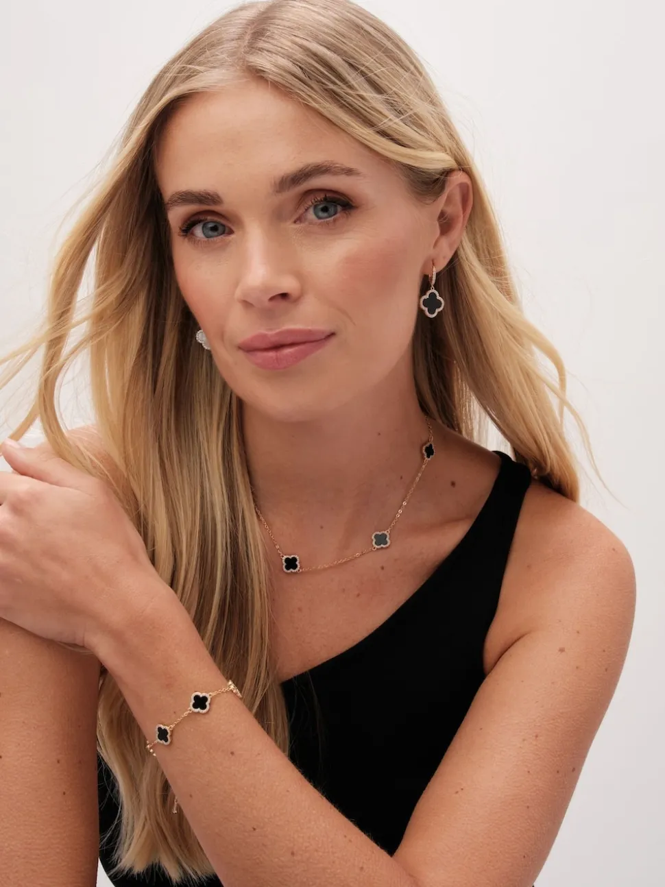 Tonalité d'or - Jon Richard Jets Bracelet trèfle en émail