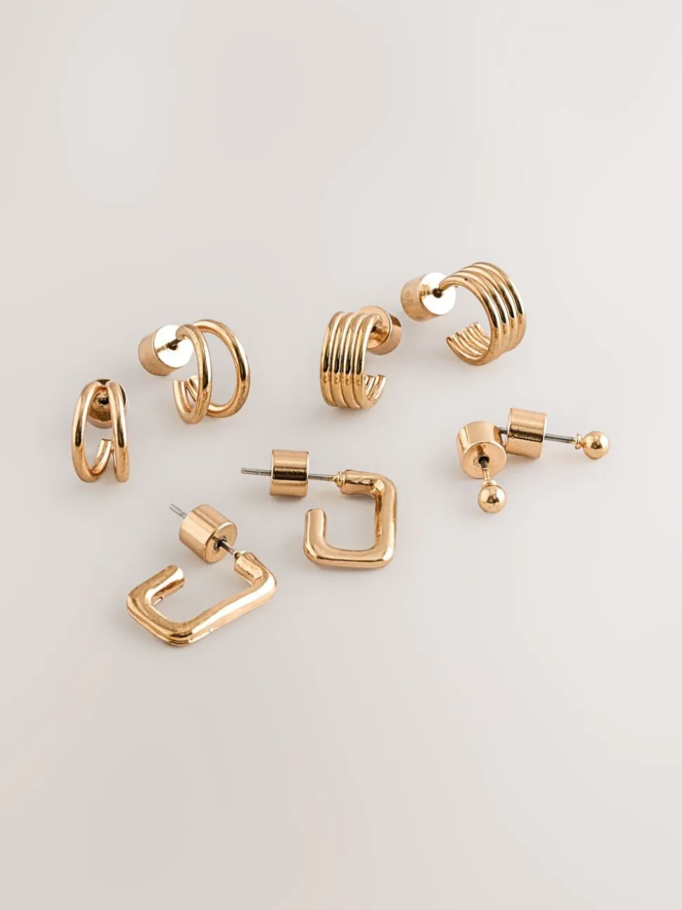Tonalité d'or - Lot de 4 boucles d’oreilles mini créoles