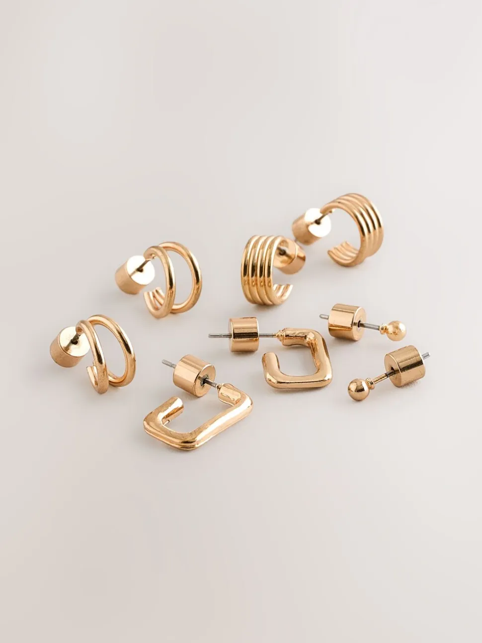 Tonalité d'or - Lot de 4 boucles d’oreilles mini créoles