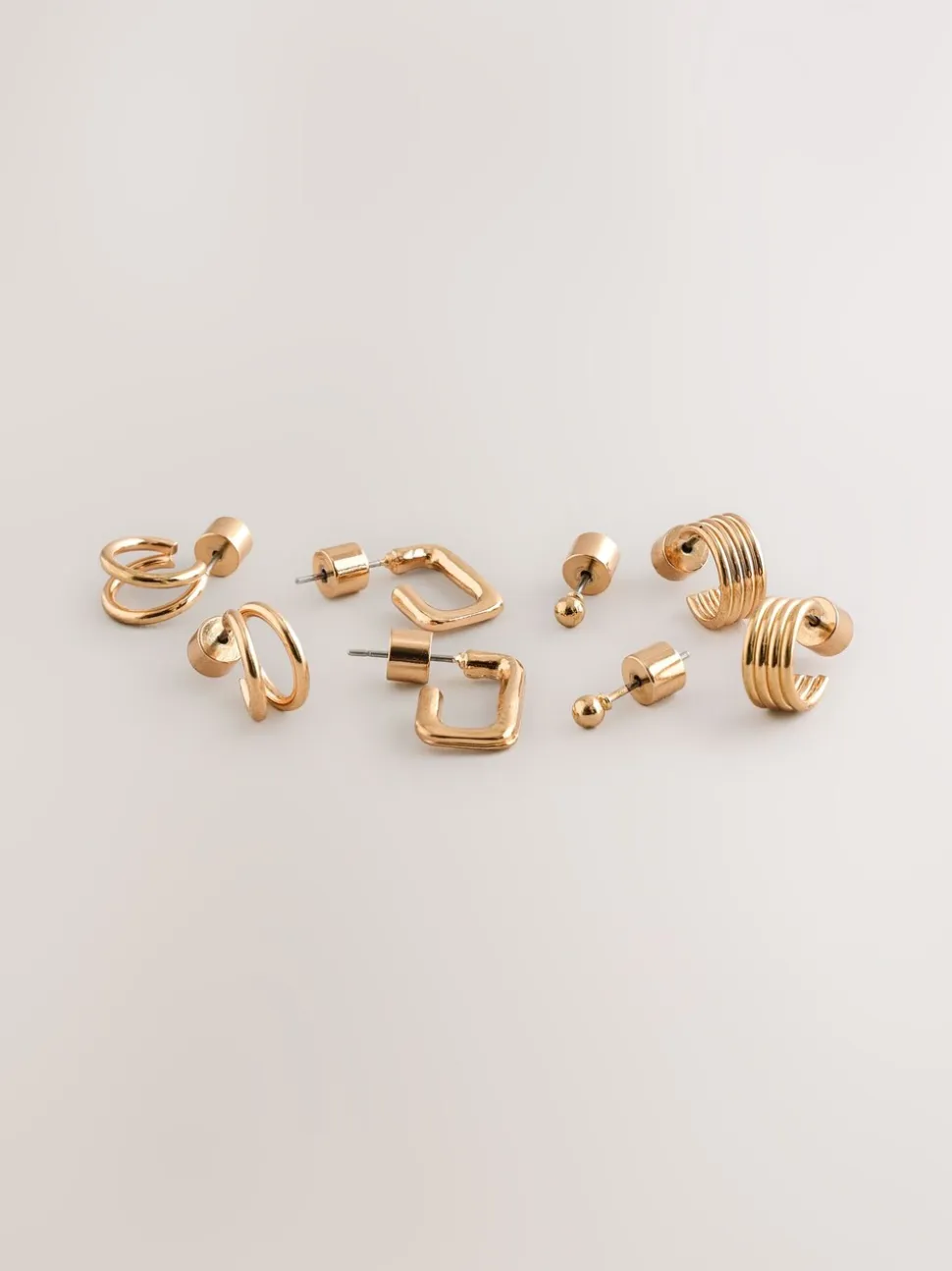 Tonalité d'or - Lot de 4 boucles d’oreilles mini créoles