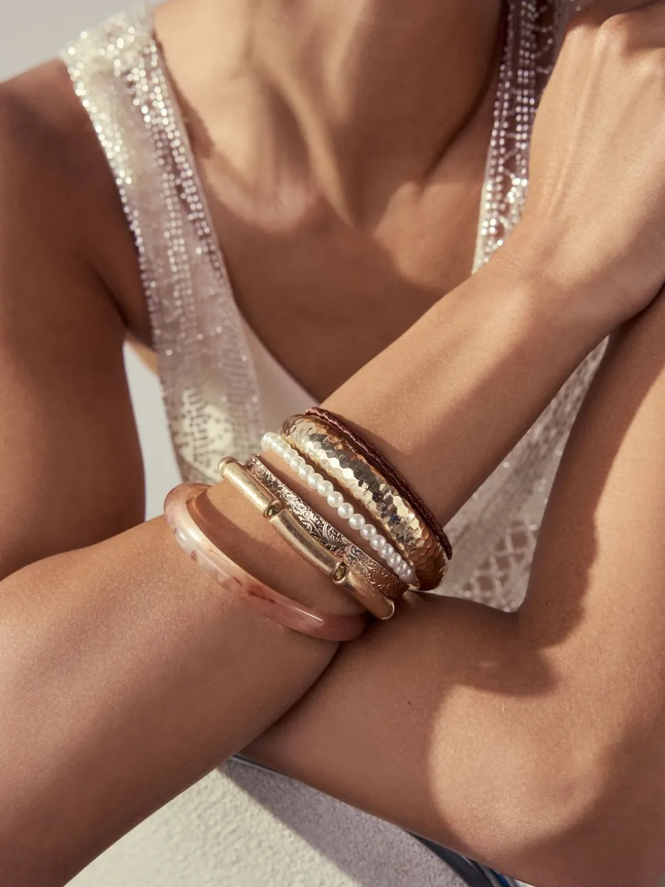 Tonalité d'or - Lot de bracelets mixtes