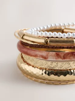 Tonalité d'or - Lot de bracelets mixtes