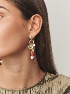 Tonalité d'or - Pendants d'oreilles en grappe