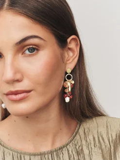 Tonalité d'or - Pendants d'oreilles en grappe