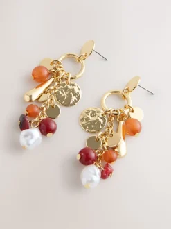 Tonalité d'or - Pendants d'oreilles en grappe