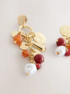 Tonalité d'or - Pendants d'oreilles en grappe