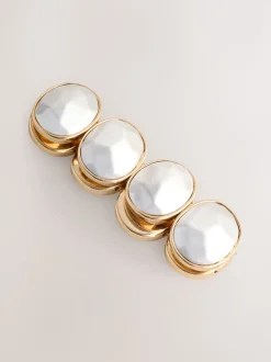 Tonalité or/argent - Bracelet extensible en pierre à facettes