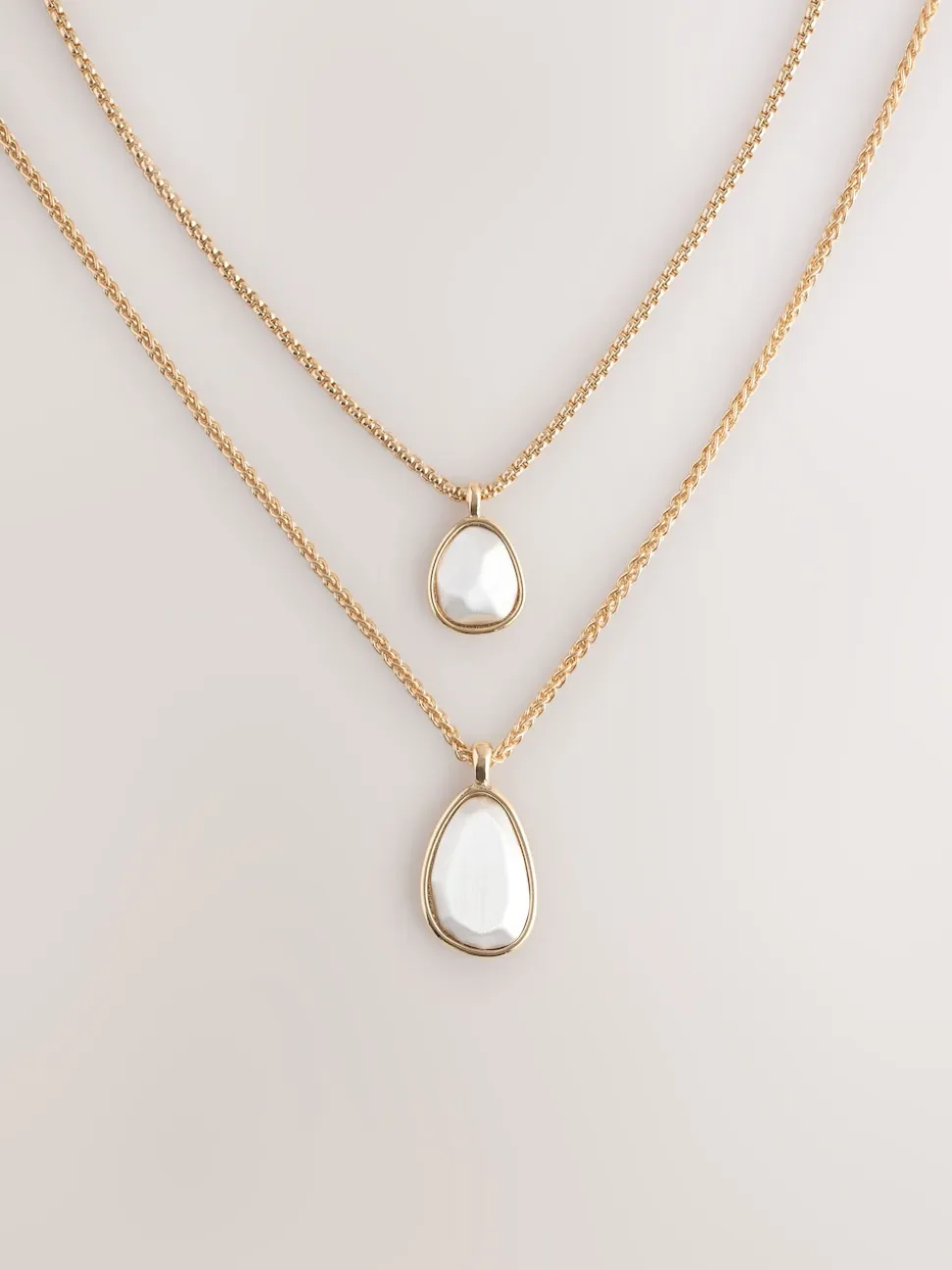 Tonalité or/argent - Collier à deux rangs