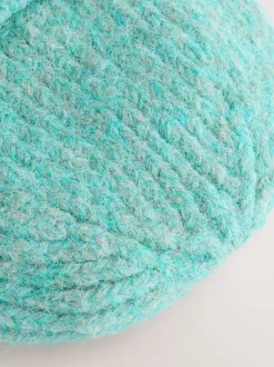 Turquoise Blue - Bonnet côtelé contenant de la laine