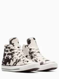 Vache marron - Converse Baskets Chuck Taylor en daim sur l’ensemble