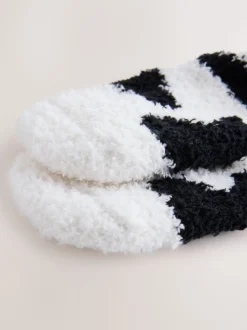 Vache noire et blanche - Lot de 1 paires de chaussettes douillettes en coffret cadeau