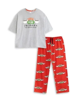 Vanilla Underground Friends Ensemble de pyjama long à Manches courtes avec Logo Central Perk